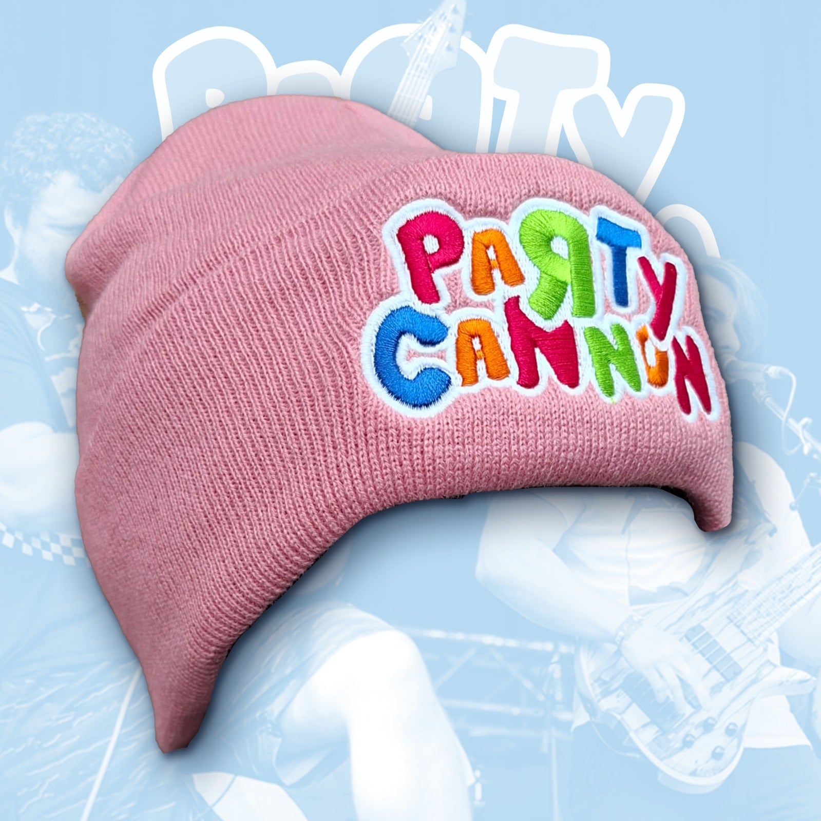 PaRtY CaNnOn - (Glow in the Dark) Logo - (Pink) Beanie